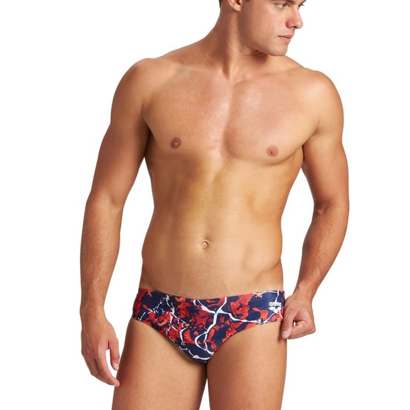 Arena Earth Texture Swim Briefs Swimsuit Men’s US Size 22 Drawstring NWT - Picture 1 of 9